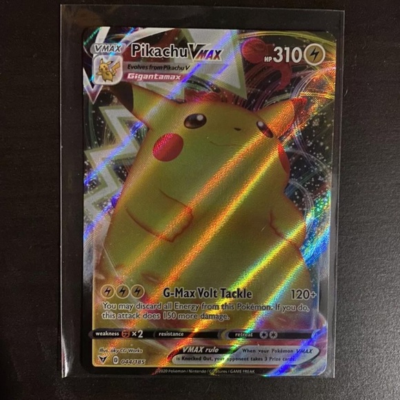 pokemon tcg pocket best new cards 188/185 Pikachu VMAX | Rare Rainbow Card | SWSH-04 Vivid Voltage